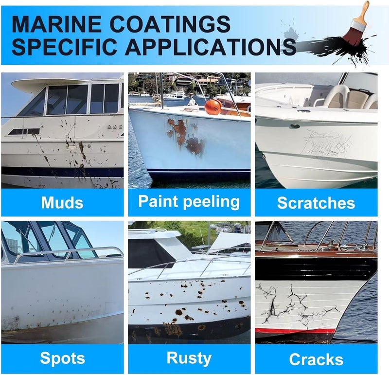 SENVEN Boat Paint 35 Oz Gloss Marine Boat Topside Bottom Enamel Paint for Boats, Wood, Fiberglass, Aluminum, Metals, Oil-Based Epoxy White Black Red Gray Blue - Image 3